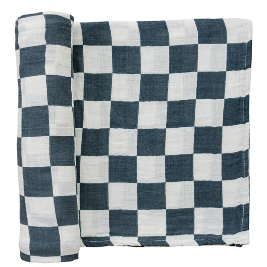 Charcoal Checkered Muslin Swaddle