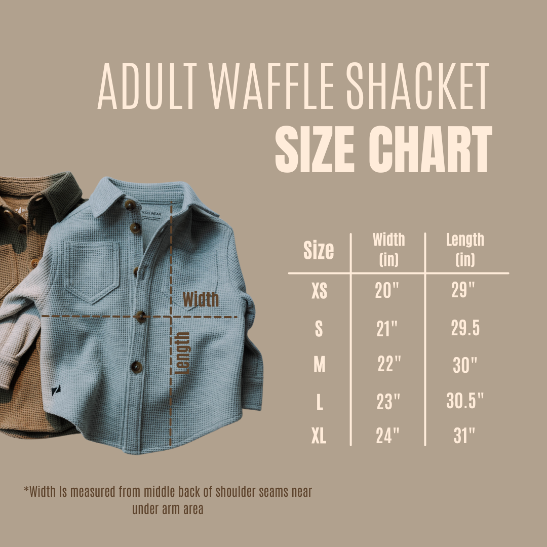 Adult Waffle Shacket | Heather Gray