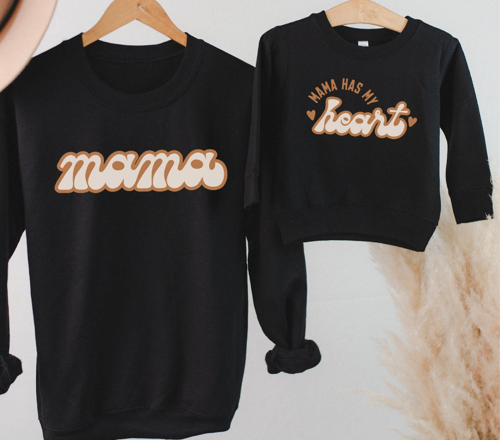 Mama + Mama Has My Heart Crewneck (Pre-Order)