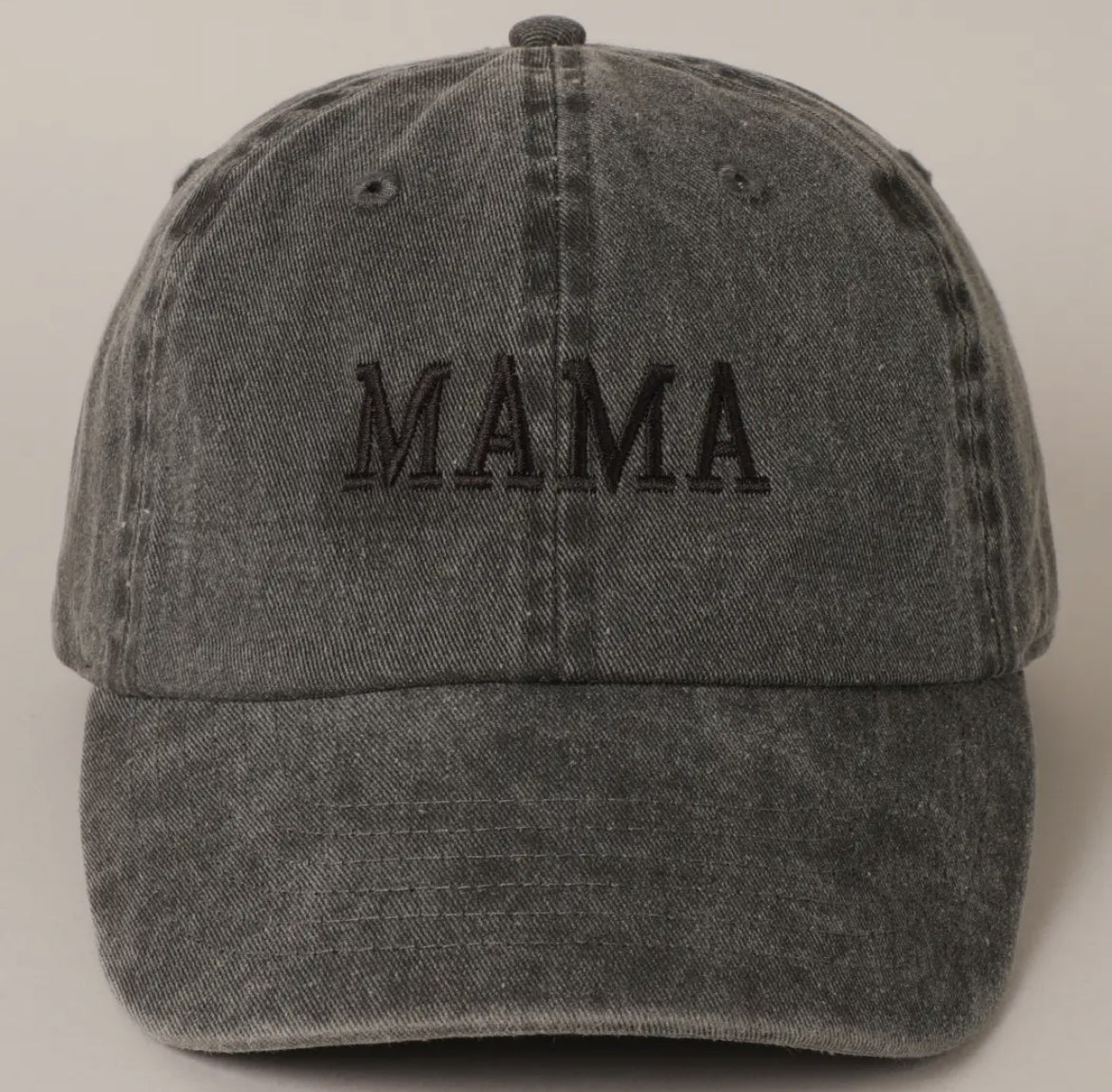 Mama Baseball Cap- Distressed Black
